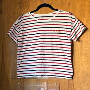 LOFT Women’s Striped Embroidered Star Top